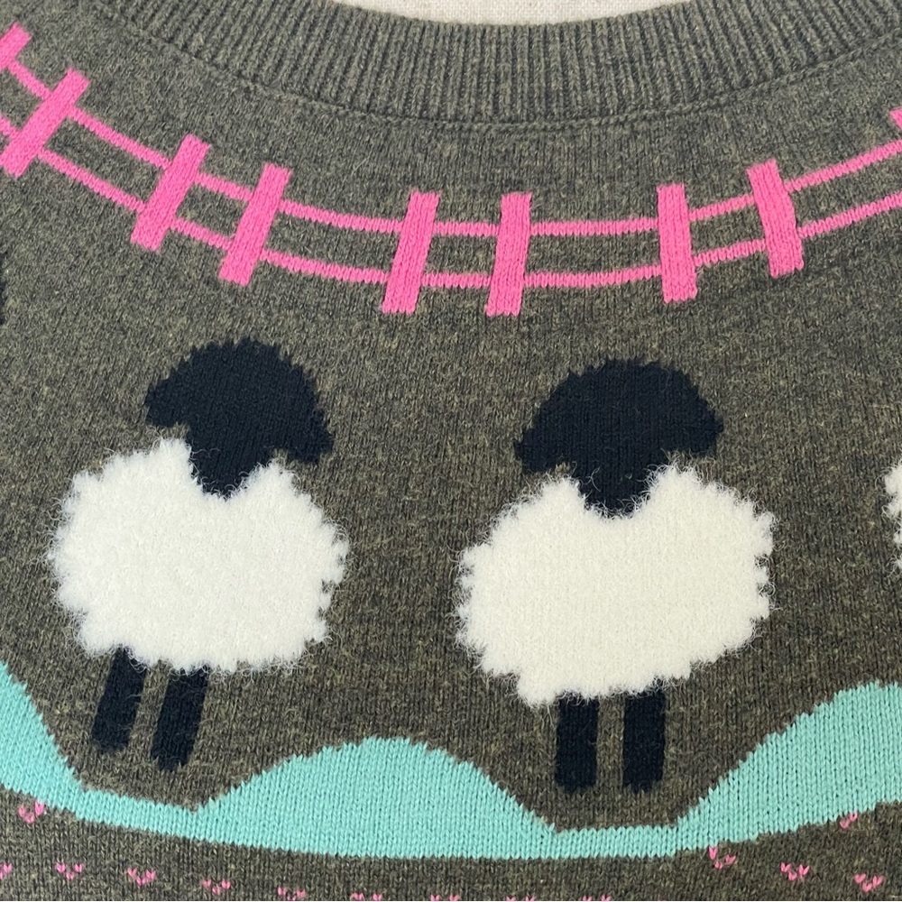 Talbots Sheep Yoke Raglan Crew Neck Pullover Sweater Size Small Petite Winter - Picture 4 of 11